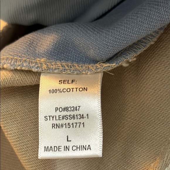 Colorblock Blue and Cream Skirt Size Large W 15” L 16” - Picture 5 of 6